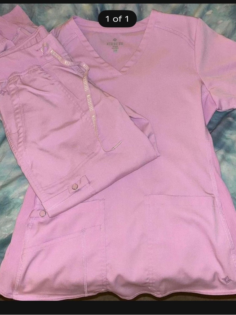 Bubble gum pink V-Neck Scrub Top and Pants